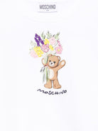 Felpa per bambina Moschino Kids bianca con stampa Teddy Bear HLF02MLDA00 10101 MOSCHINO KIDS 