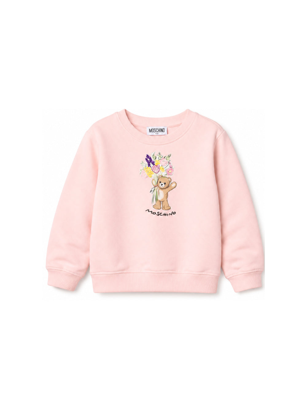 Felpa per bambina Moschino Kids rosa con stampa grafica HLF02MLDA00 50209 MOSCHINO KIDS 