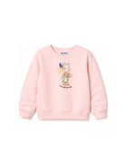 Felpa per bambina Moschino Kids rosa con stampa grafica HLF02MLDA00 50209 MOSCHINO KIDS 