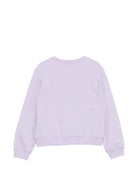 Felpa per bambina Moschino Kids viola con stampa orsetto sul davanti HLF02MLDA00 51683 MOSCHINO KIDS 