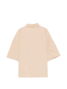 Camicia per bambino Moschino Kids beige con stampa grafica sul petto HUC01WLLA10 20829 MOSCHINO KIDS 