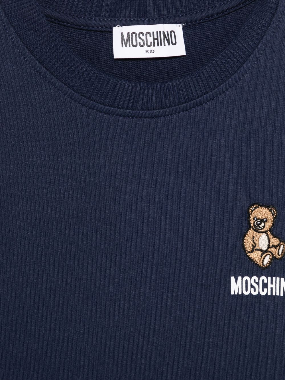 Felpa per bambini Moschino Kids blu con ricamo Teddy Bear HUF09XLCA19 40016 MOSCHINO KIDS 