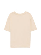 T-shirt per bambini Moschino Kids beige con stampa tre Teddy Bear HUM05PLAA23 20829 MOSCHINO KIDS 