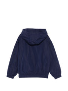 Giubbino per bambini Moschino Kids blu con stampa Teddy Bear sul davanti HUS05KL3A39 40016 MOSCHINO KIDS 