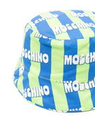 Cappello bucket per bambino Moschino Kids verde e azzurro con motivo a righe HUX02QLLB60 83676 MOSCHINO KIDS 