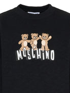 Felpa per bambino Moschino kdis nera con stampa orsetti HVF08VLCA88 60100 MOSCHINO KIDS 
