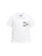 Polo per bambino Moschino Kids bianca con ricamo sul petto HVM03YLFA08 10101 MOSCHINO KIDS 
