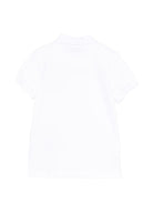 Polo per bambino Moschino Kids bianca con ricamo sul petto HVM03YLFA08 10101 MOSCHINO KIDS 