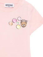 T-shirt per neonata Moschino Kids rosa con stampa grafica M5M047LAA03 50209 MOSCHINO KIDS 