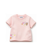 T-shirt per neonata Moschino Kids rosa con stampa grafica M5M047LAA03 50209 MOSCHINO KIDS 