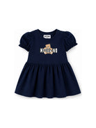 Abito per neonata Moschino Kids blu con stampa grafica MAV0C7LBA00 40016 MOSCHINO KIDS 