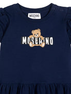Abito per neonata Moschino Kids blu con stampa grafica MAV0C7LBA00 40016 MOSCHINO KIDS 