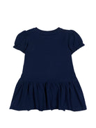 Abito per neonata Moschino Kids blu con stampa grafica MAV0C7LBA00 40016 MOSCHINO KIDS 