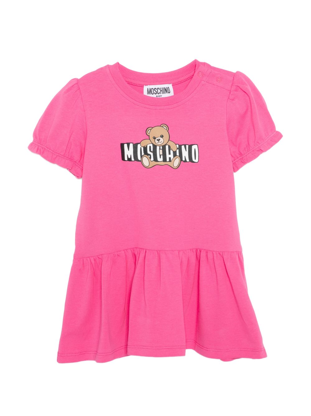 Abito per neonata Moschino Kids rosa con dettagli arricciati MAV0C7LBA00 50533 MOSCHINO KIDS 