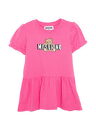 Abito per neonata Moschino Kids rosa con dettagli arricciati MAV0C7LBA00 50533 MOSCHINO KIDS 
