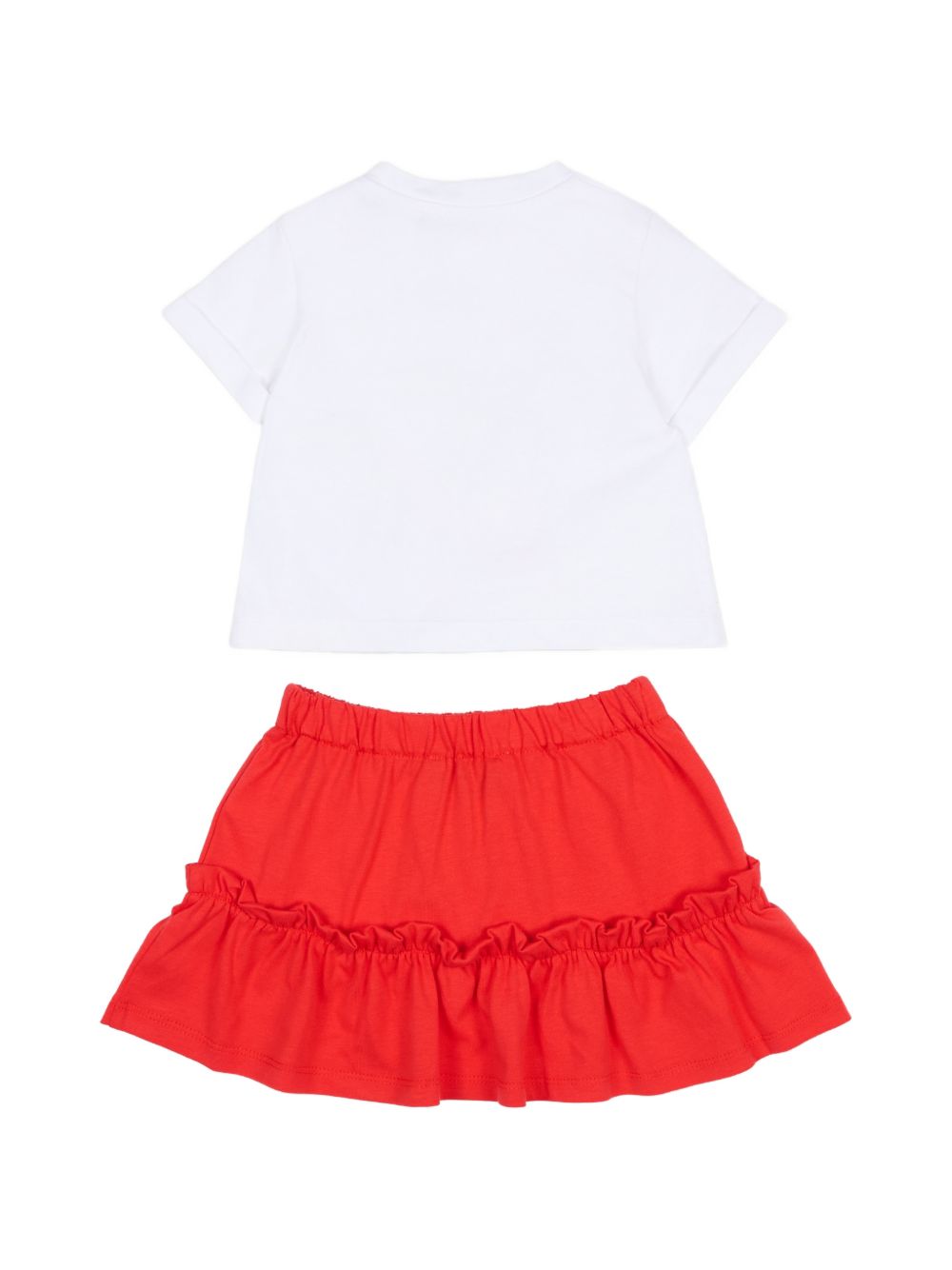 Completo per neonata Moschino Kids bianco e rosso con stampa Cherry MDG01TLAA02 82298 MOSCHINO KIDS 