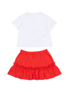 Completo per neonata Moschino Kids bianco e rosso con stampa Cherry MDG01TLAA02 82298 MOSCHINO KIDS 
