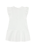 Abito per neonata Moschino Kids bianco con ruches MDV0DILFA06 10101 MOSCHINO KIDS 