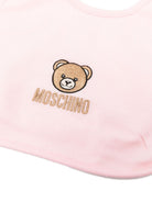 Set cappello e bavaglino per neonata Moschino Kids rosa con ricamo Teddy Bear MRY03ELAA23 50209 MOSCHINO KIDS 