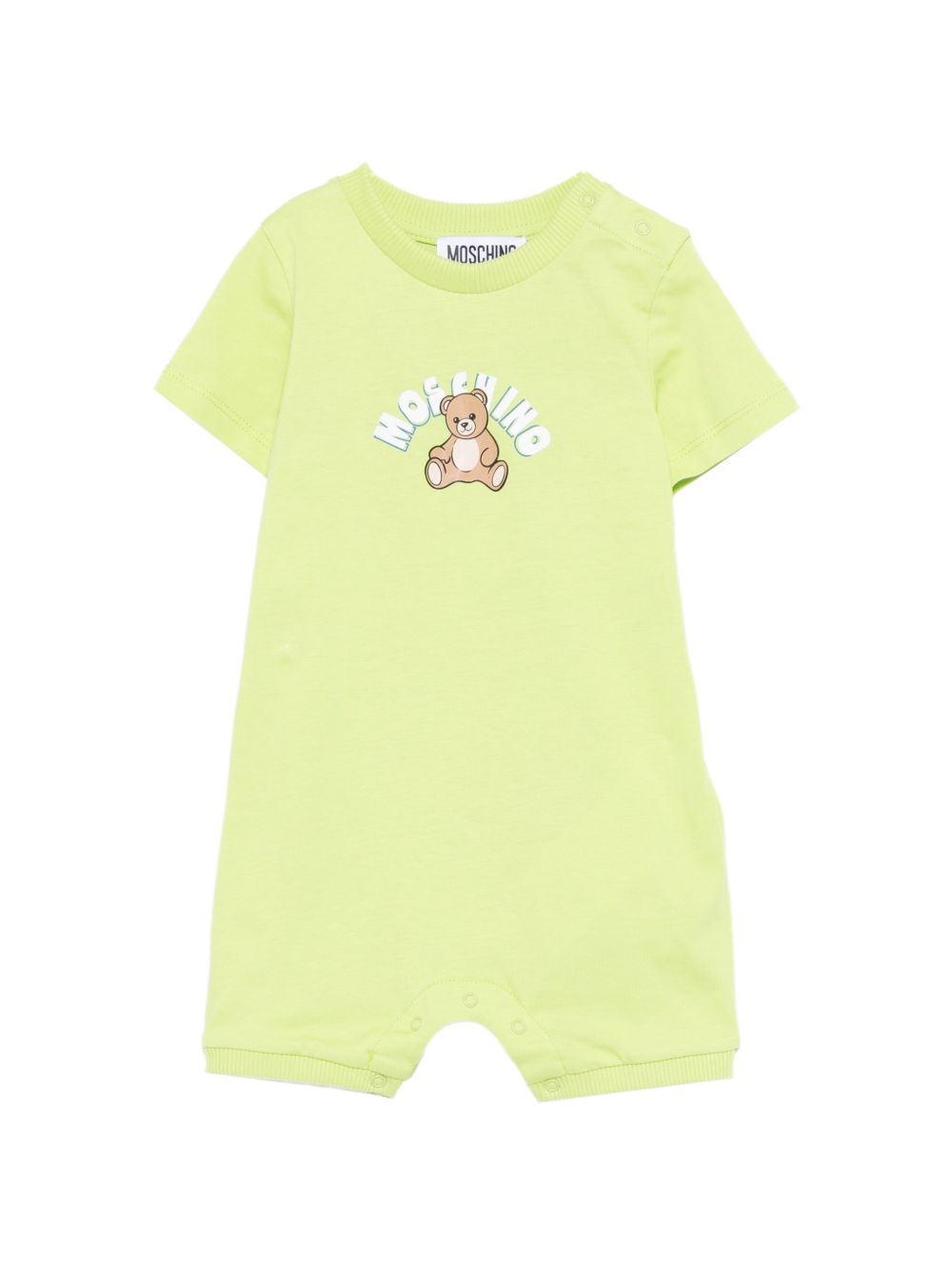 Tutina per neonati Moschino Kids verde con Teddy Bear sul davanti MTY022LAA01 30355 MOSCHINO KIDS 