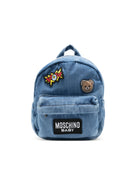 Zaino per bambini Moschino Kids denim con toppe ricamate MUX05RL0E34 40646 MOSCHINO KIDS 
