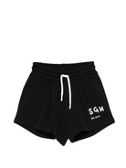 Shorts per bambina MSGM Kids neri con dettagli a contrasto S6MSJGSH066 110 MSGM KIDS 