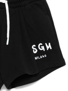 Shorts per bambina MSGM Kids neri con dettagli a contrasto S6MSJGSH066 110 MSGM KIDS 