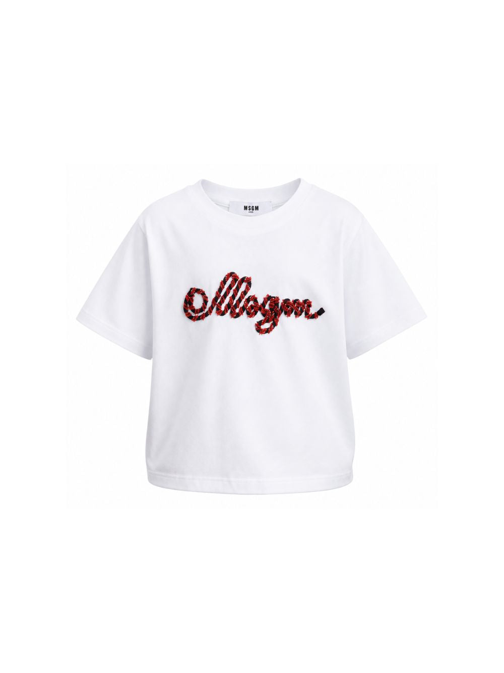 T-shirt per bambina MSGM Kids bianca con perline S6MSJGTH173 001 MSGM KIDS 