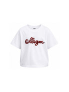 T-shirt per bambina MSGM Kids bianca con perline S6MSJGTH173 001 MSGM KIDS 