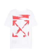 T-shirt per bambino Off-White Kids bianca con stampa grafica sul retro 44BAA002S26J006 110 OFF WHITE KIDS 