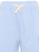 Shorts per bambino Palm Angels Kids azzurri con chiusura a coulisse PBCL004S26FLE001 960 PALM ANGELS KIDS 