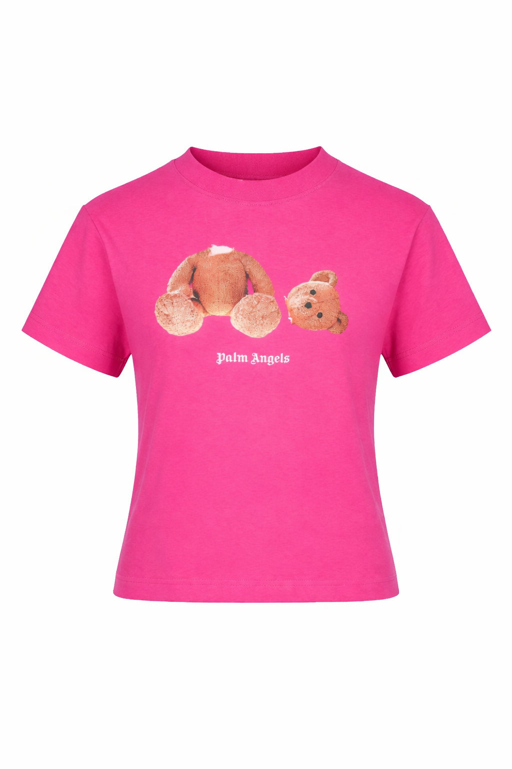 T-shirt per bambina Palm Angels Kids fucsia con stampa grafica Teddy PGAA002S26JER002 044 PALM ANGELS KIDS 
