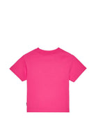 T-shirt per bambina Palm Angels Kids fucsia con stampa grafica Teddy PGAA002S26JER002 044 PALM ANGELS KIDS 