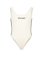 Body per bambina Palm Angels Kids bianco con logo sul davanti PGBD00CS26FLE001 002 PALM ANGELS KIDS 