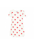 Camicia da notte per bambina Petit Bateau bianca con stampa a cuori all-over 59396 01 PETIT BATEAU KIDS 