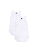 Set di due tutine per neonati Petit Bateau bianche con scollo rotondo A01T5 00 PETIT BATEAU KIDS 