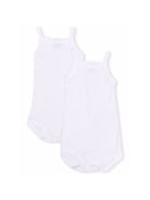 Set di due tutine per neonati Petit Bateau bianche con spalline sottili A01T6 00 PETIT BATEAU KIDS 