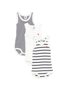 Set di tre tutine per neonati Petit Bateau multicolore con design diversi A02EI 00 PETIT BATEAU KIDS 