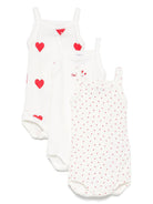 Set di tre tutine per neonati Petit Bateau bianche con stampa cuori A04IX 00 PETIT BATEAU KIDS 