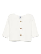 Cardigan per neonata Petit Bateau bianco con motivo a coste A0CES 13 PETIT BATEAU KIDS 