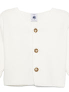 Cardigan per neonata Petit Bateau bianco con motivo a coste A0CES 13 PETIT BATEAU KIDS 