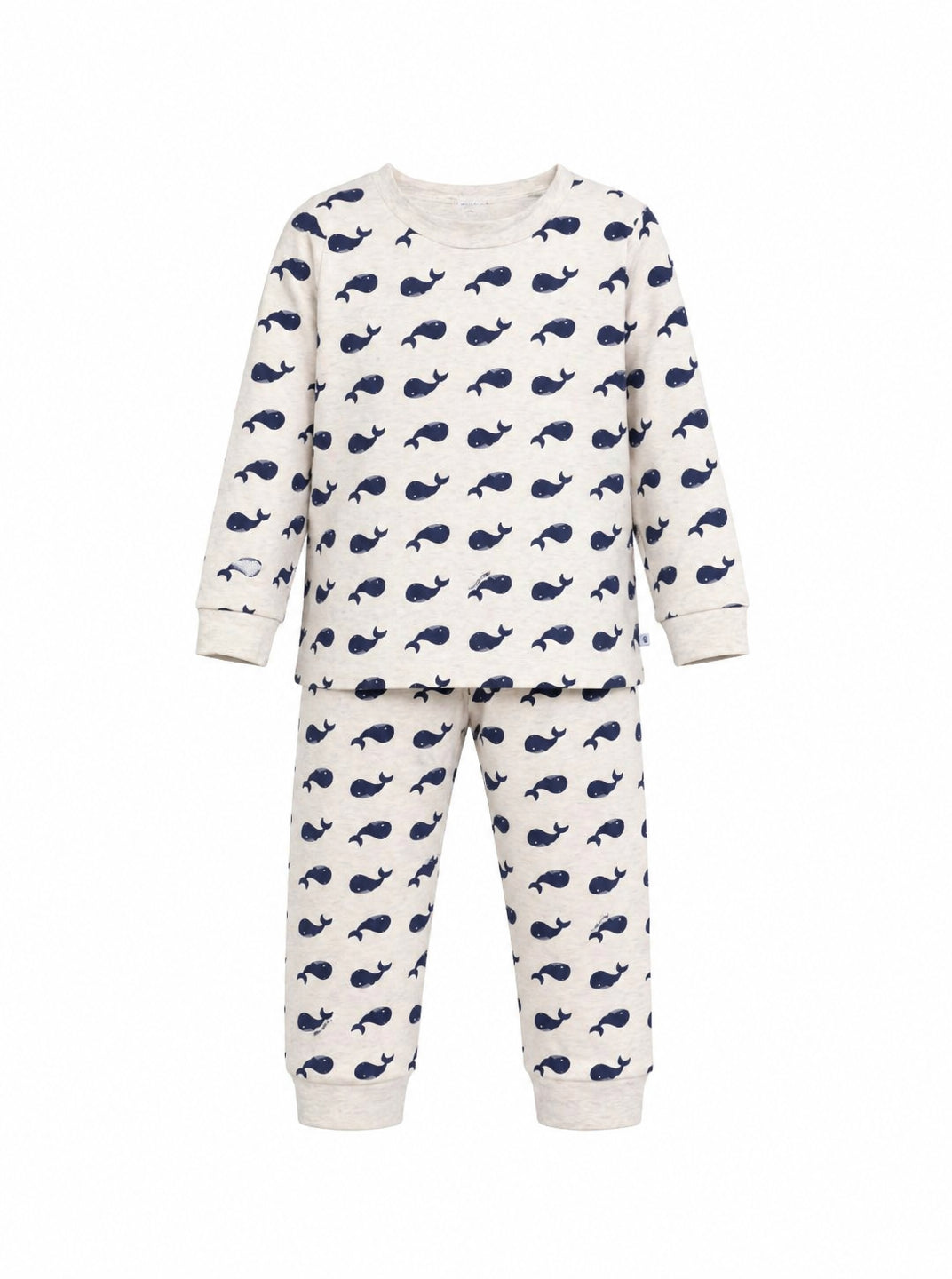 Set t-shirt e pantaloni per bambino Petit Bateau bianco con stampa balene all-over A0DBO 01 PETIT BATEAU KIDS 