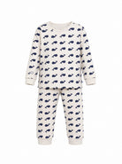 Set t-shirt e pantaloni per bambino Petit Bateau bianco con stampa balene all-over A0DBO 01 PETIT BATEAU KIDS 