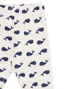 Set t-shirt e pantaloni per bambino Petit Bateau bianco con stampa balene all-over A0DBO 01 PETIT BATEAU KIDS 