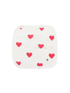 Bavaglino per neonati Petit Bateau bianco con stampa cuori all-over A0DJG 01 PETIT BATEAU KIDS 