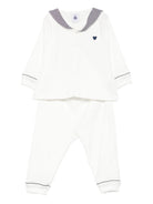 Completo t-shirt e pantaloni per neonato Petit Batea bianco con ricamo cuore A0DRK 01 PETIT BATEAU KIDS 