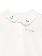 Body per neonati Petit Bateau bianco con ricamo con logo Anchor A0EKL 01 PETIT BATEAU KIDS 