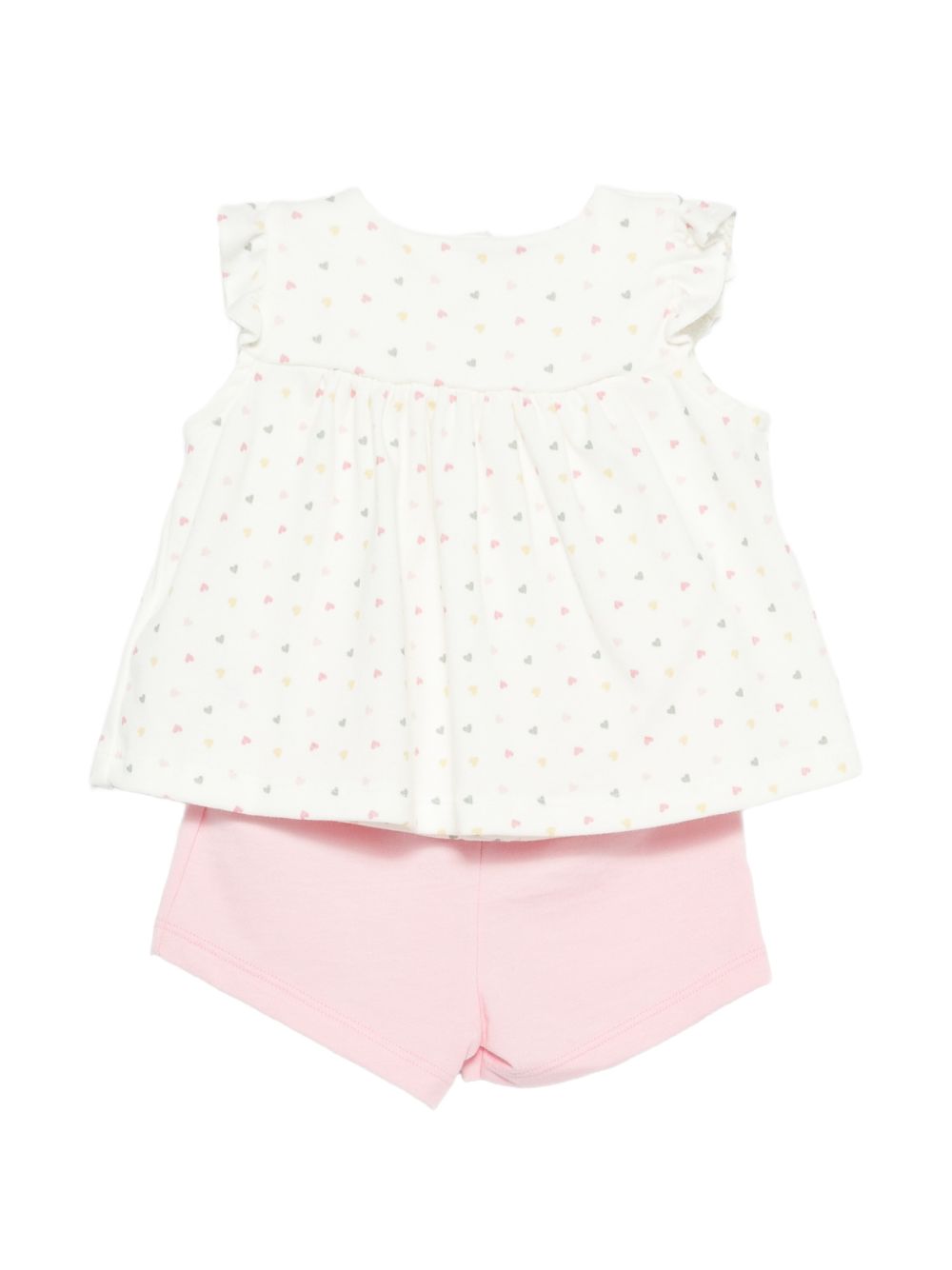 Set top e shorts per neonata Petit Bateau multicolore con stampa a cuori A0EZ4 01 PETIT BATEAU KIDS 