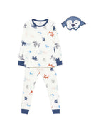 Pigiama per bambino Petit Bateau blu con stampa animali A0F11 01 PETIT BATEAU KIDS 