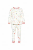 Pigiama per bambini Petit Bateau bianco con scollo rotondo e stampa a stelle A0F1A 01 PETIT BATEAU KIDS 
